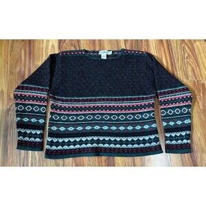 Vintage LL Bean Shetland Wool Sweater Womens Size Large Cabincore